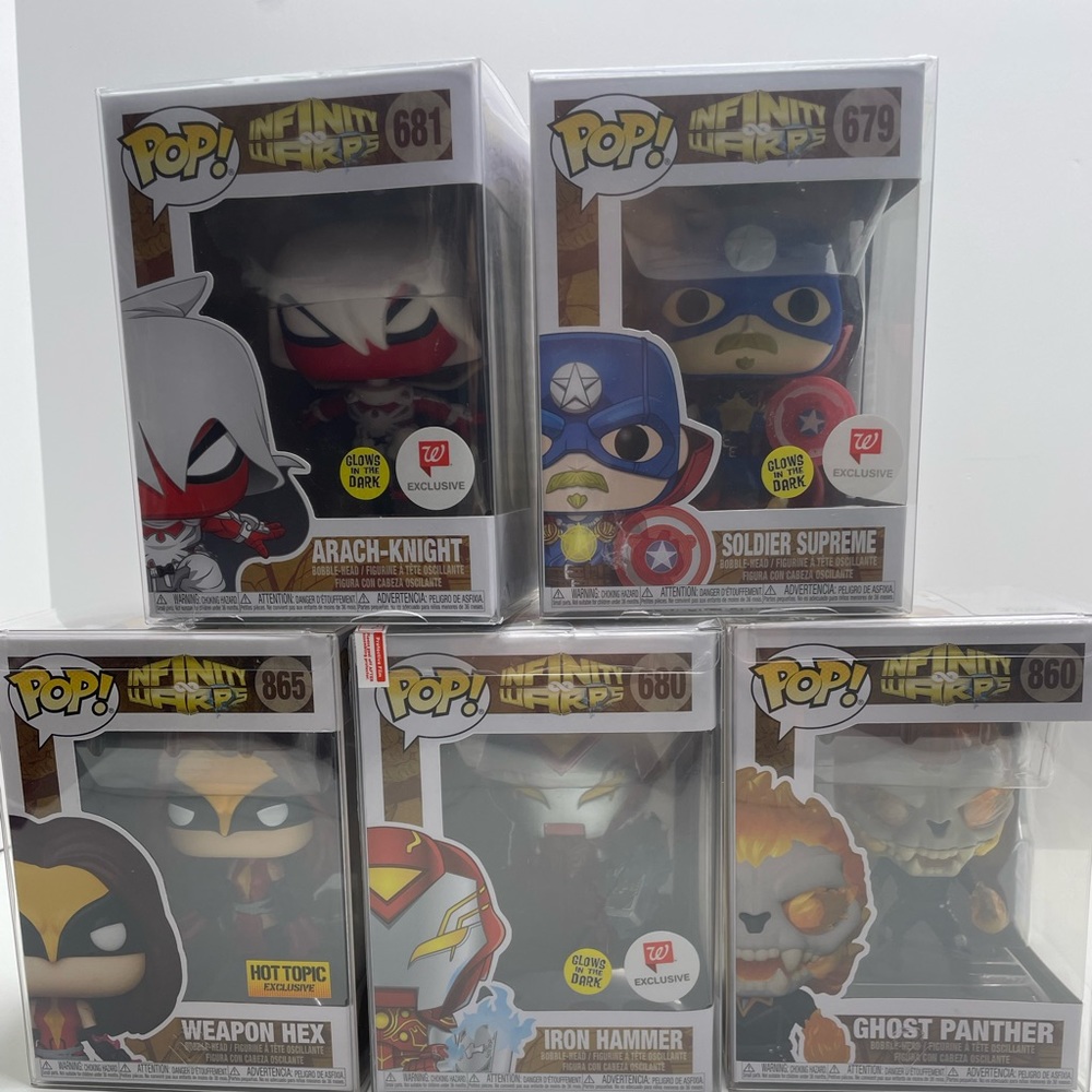 Funko Pop! Marvel Infinity Warps Lot - #681, 679, 865, 680, 860